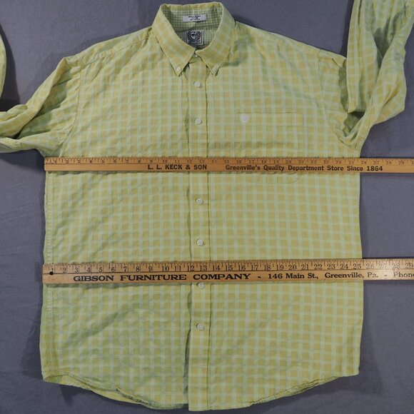 Cinch Shirt Mens Large Yellow Monochrome Check Country Southwest Preppy Cowboy - Picture 5 of 11